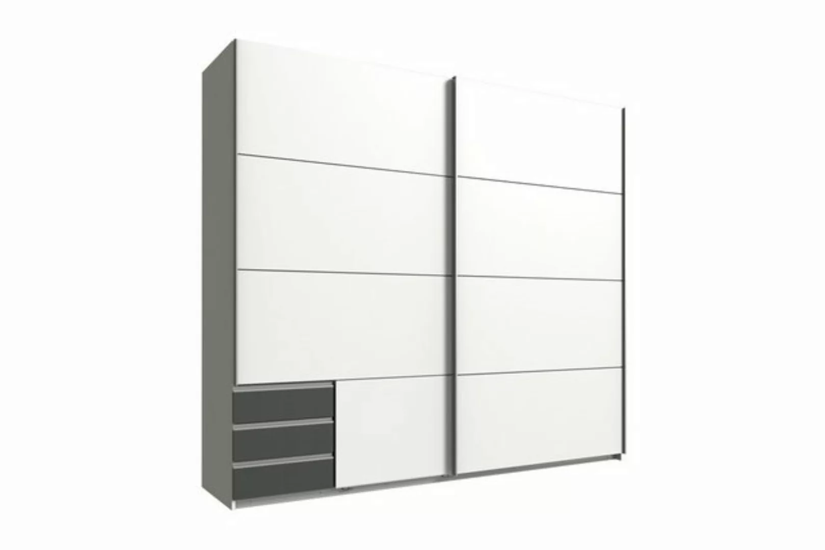 freiraum Schwebetürenschrank Seattle in WEISS + GRAPHIT - 225x208x65cm (BxH günstig online kaufen