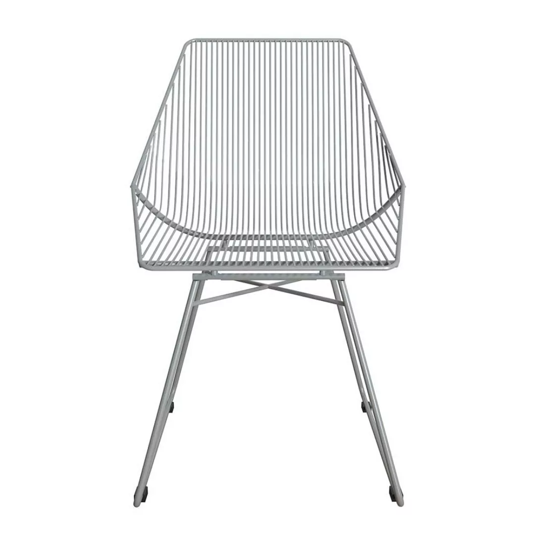 Metall Stuhl Grau in modernem Design 46 cm Sitzhöhe günstig online kaufen