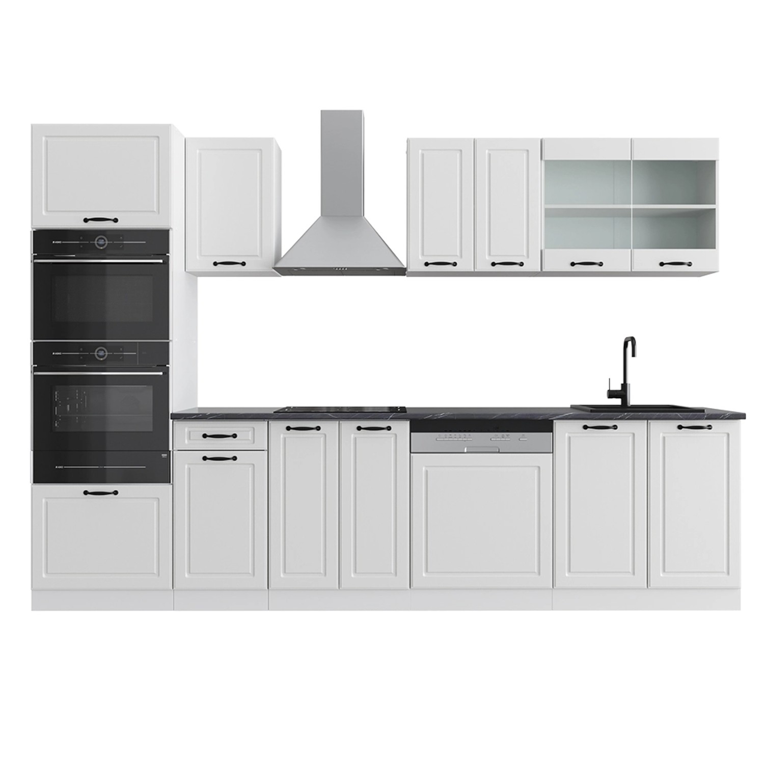 Vicco Küchenzeile R-Line, Weiß Landhaus/Weiß, Ohne günstig online kaufen