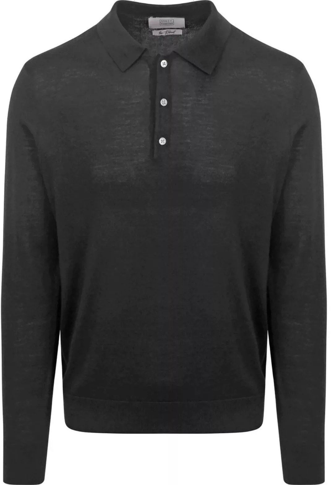 King Essentials The Robert Long Sleeve Poloshirt Merino Schwarz - Größe M günstig online kaufen