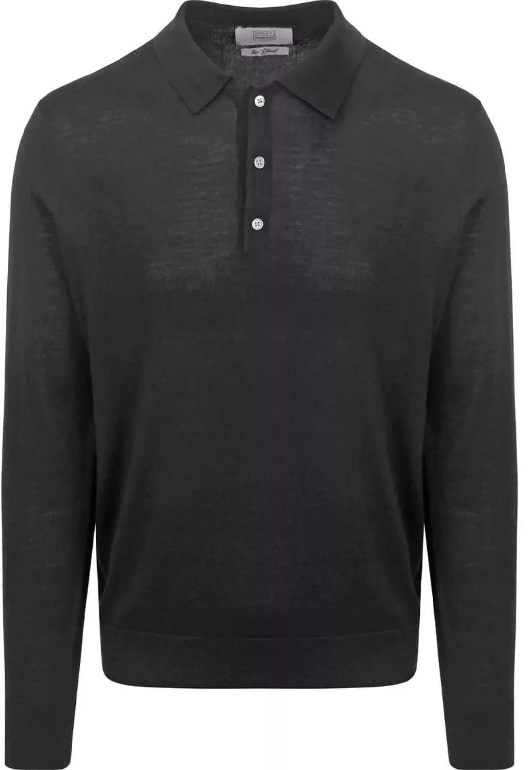 King Essentials The Robert Long Sleeve Poloshirt Merino Schwarz - Größe XL günstig online kaufen