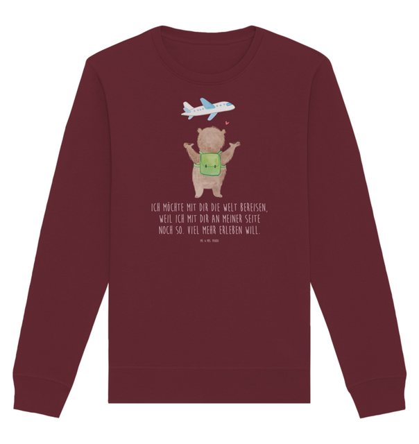 Mr. & Mrs. Panda Longpullover Größe M Bär Flugzeug - Burgundy - Geschenk, P günstig online kaufen