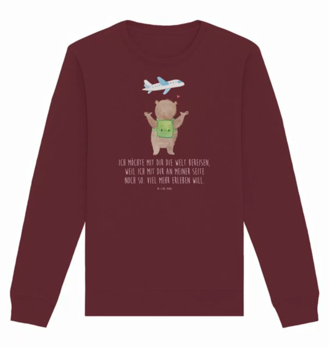 Mr. & Mrs. Panda Longpullover Bär Flugzeug Größe M - Burgundy - Geschenk, P günstig online kaufen