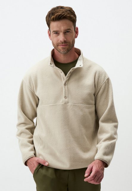 Jimmy Key Sweatshirt Strick Herren Fleece Sweatshirt mit Druckknopf Detail günstig online kaufen