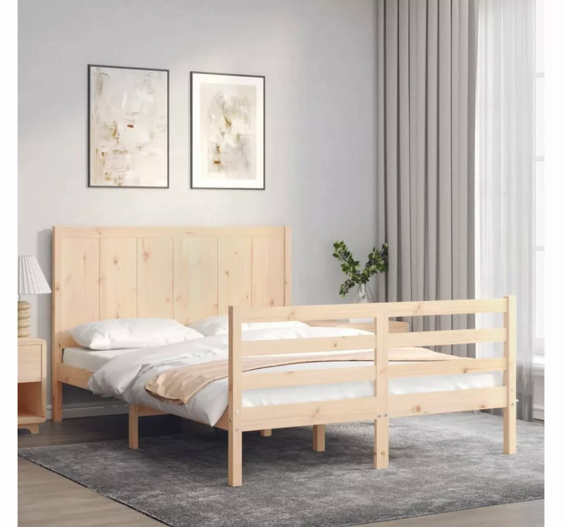 furnicato Bett Massivholzbett mit Kopfteil 140x190 cm günstig online kaufen