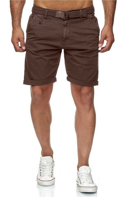 Indicode Shorts Herren kurze Hose mit Gürtel - Conor - Aus Baumwolle - Regu günstig online kaufen