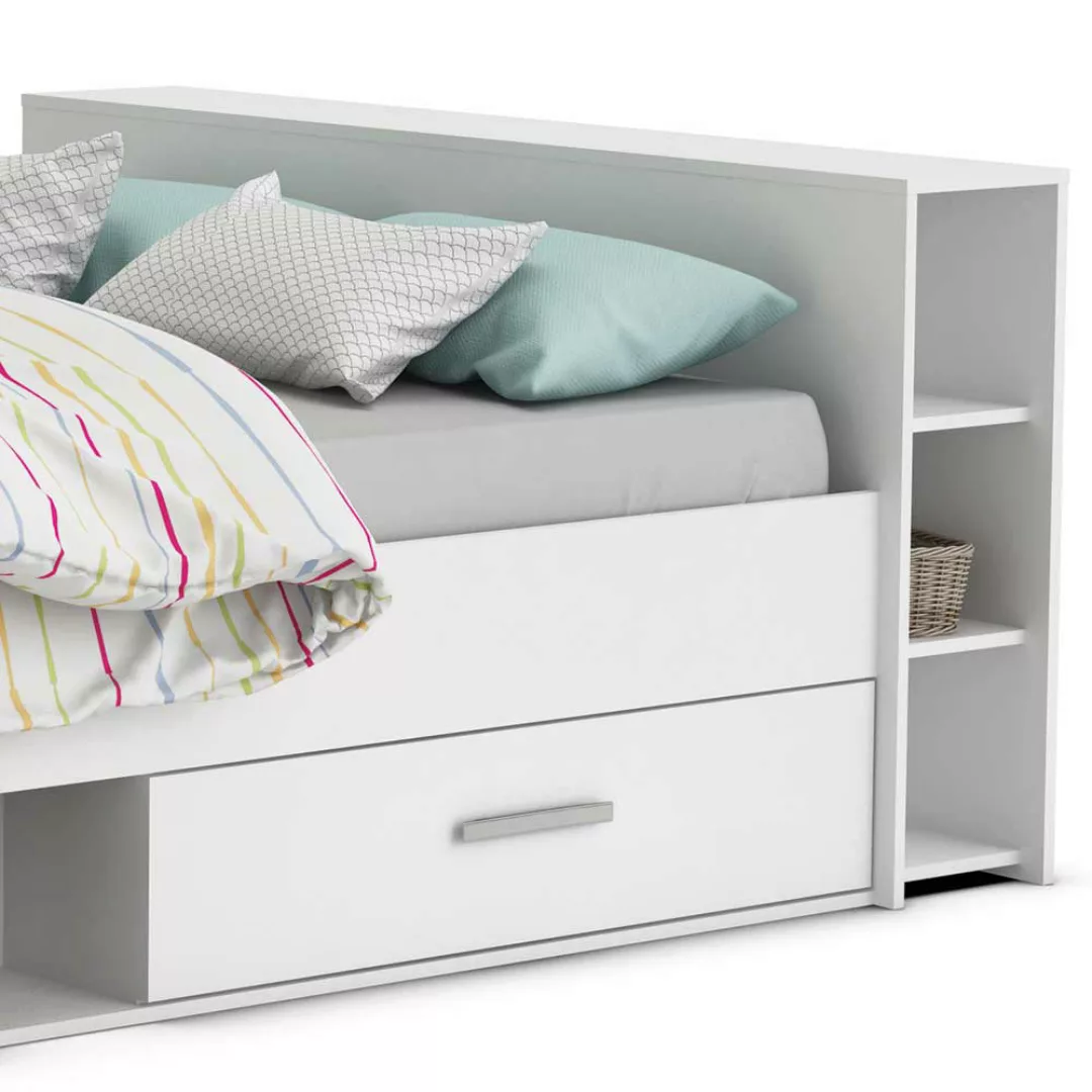 Schubladenbett in Weiß modernem Design günstig online kaufen