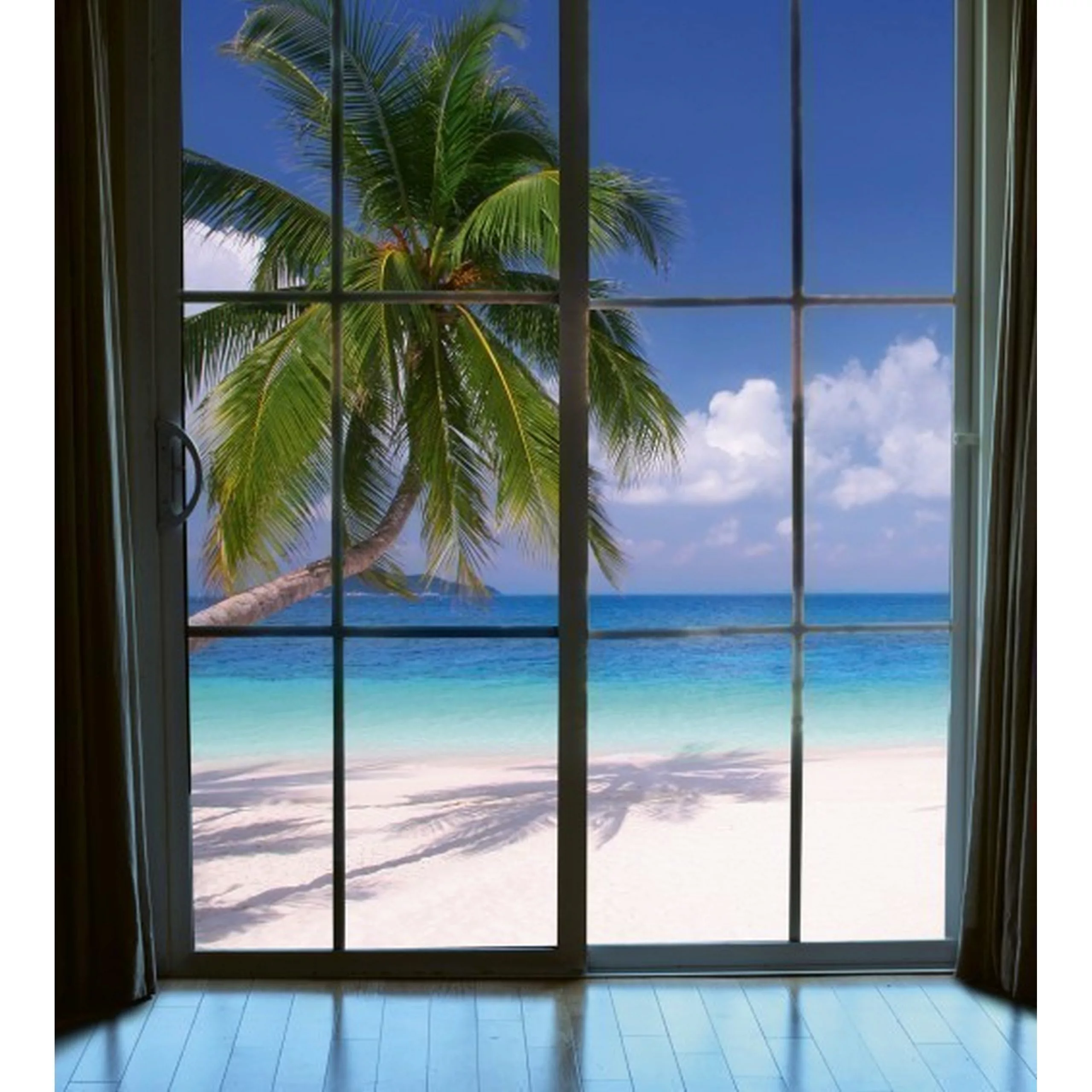 Fototapete BEACH WINDOW VIEW  | MS-3-0203 | Blau | Digitaldruck auf Vliestr günstig online kaufen