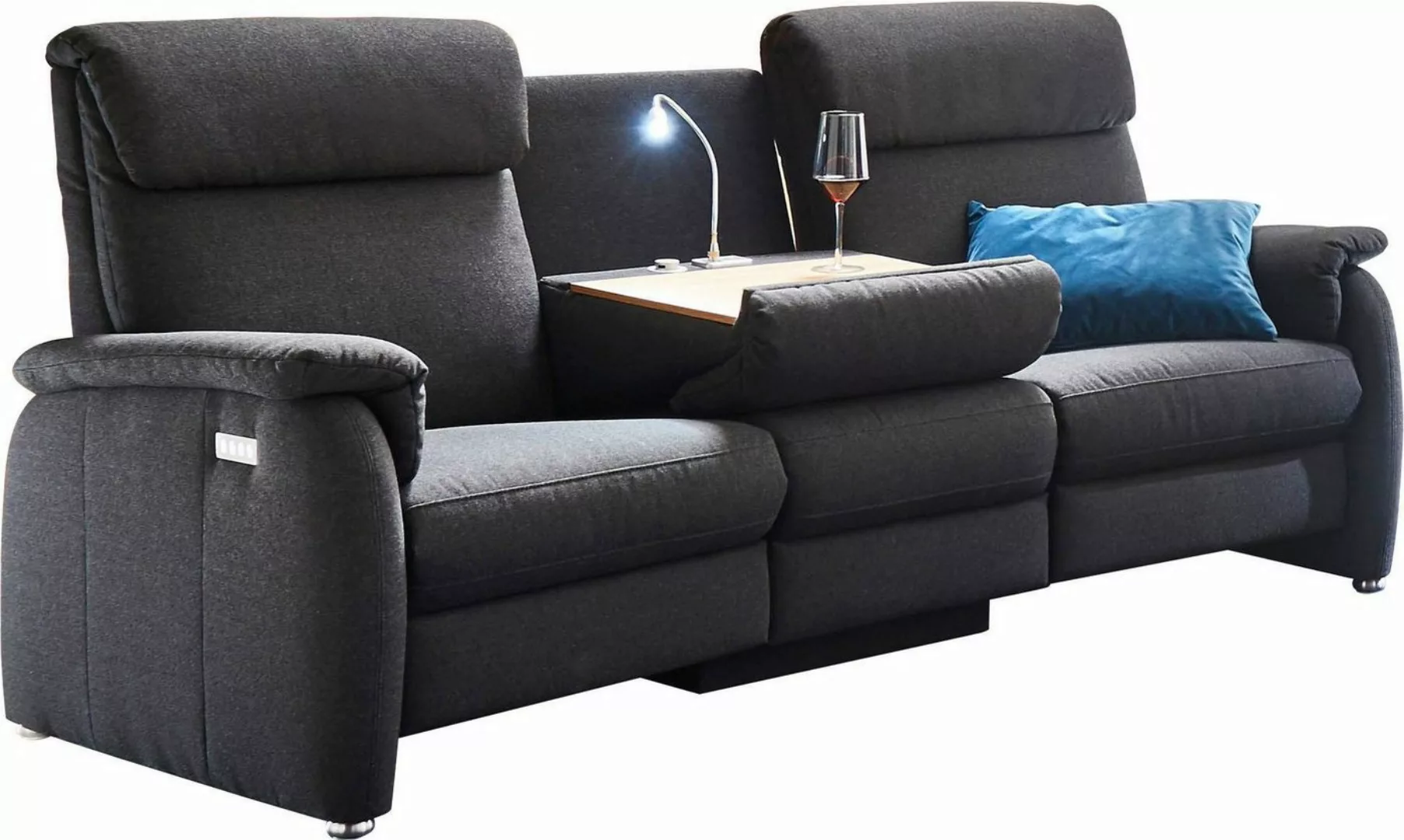 Home affaire Sofa Turin, mit motorischer Relaxfunktion, Tisch, Leuchte + US günstig online kaufen