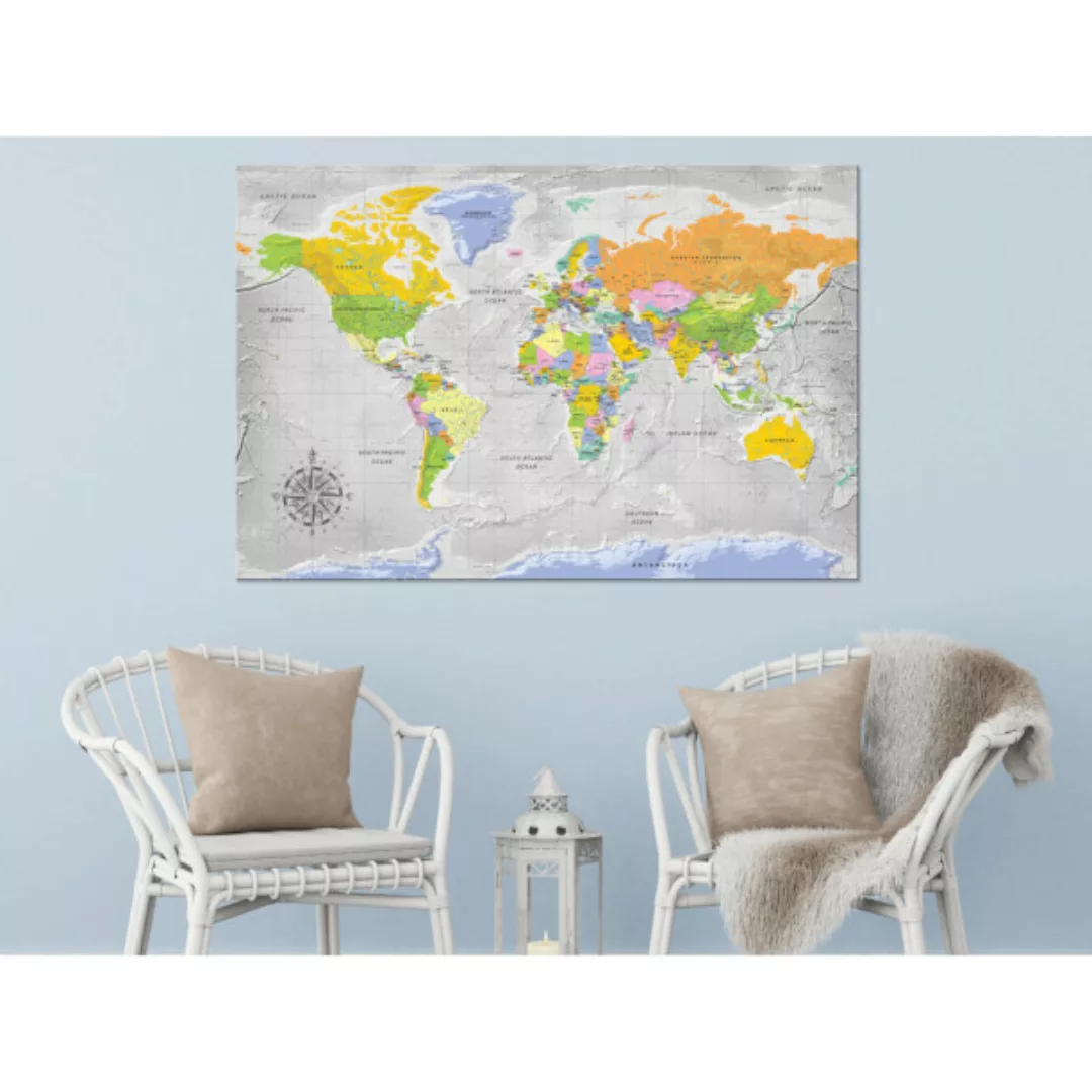 Wandbild World Map: Wind Rose XXL günstig online kaufen
