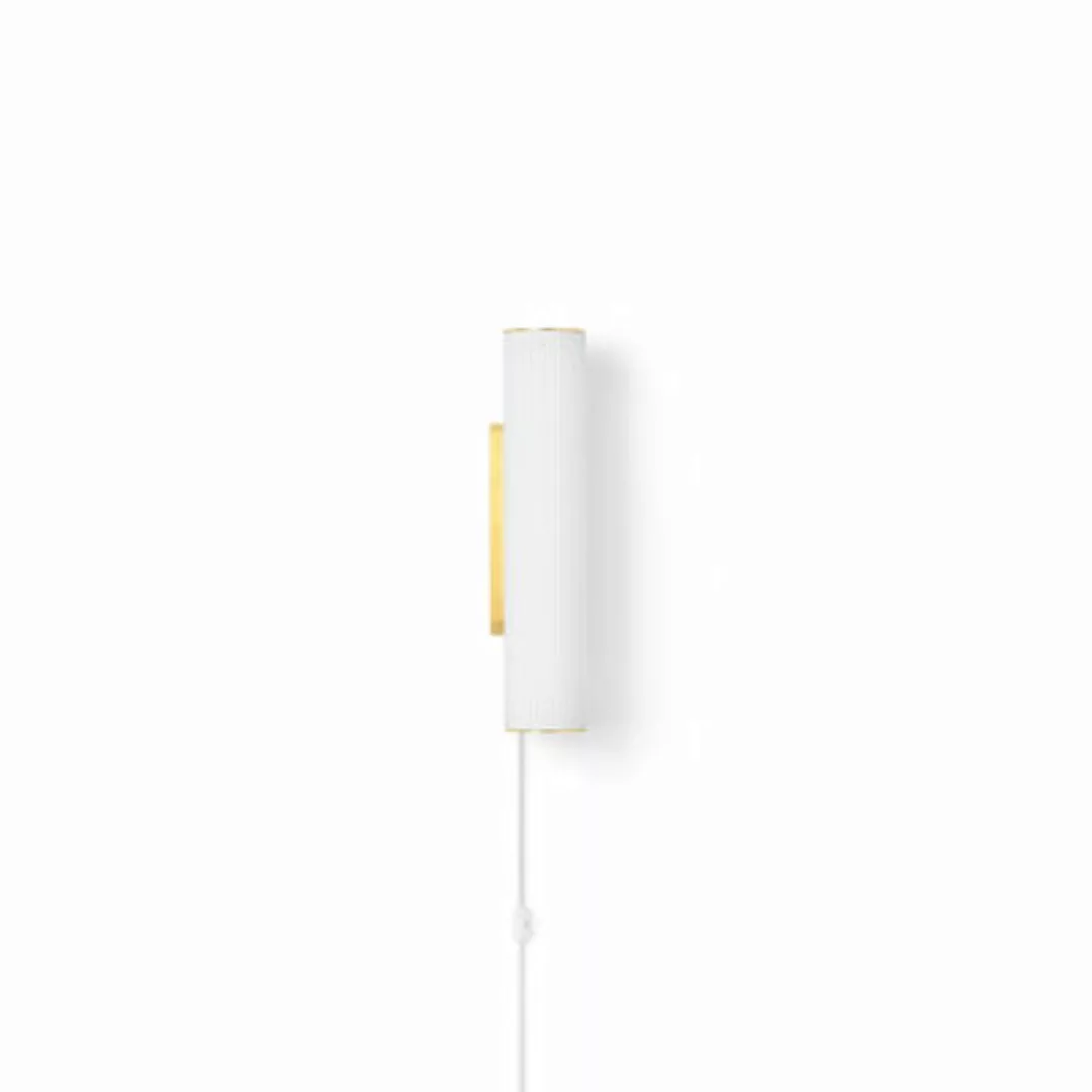 Wandleuchte mit Stromkabel Vuelta LED glas weiß Small / L 40 cm - Ferm Livi günstig online kaufen