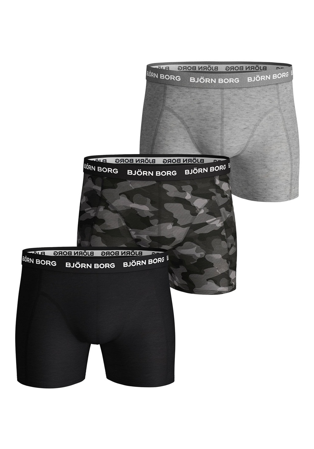 Björn Borg Shorts 3er-Pack Grau Schwarz - Größe S günstig online kaufen