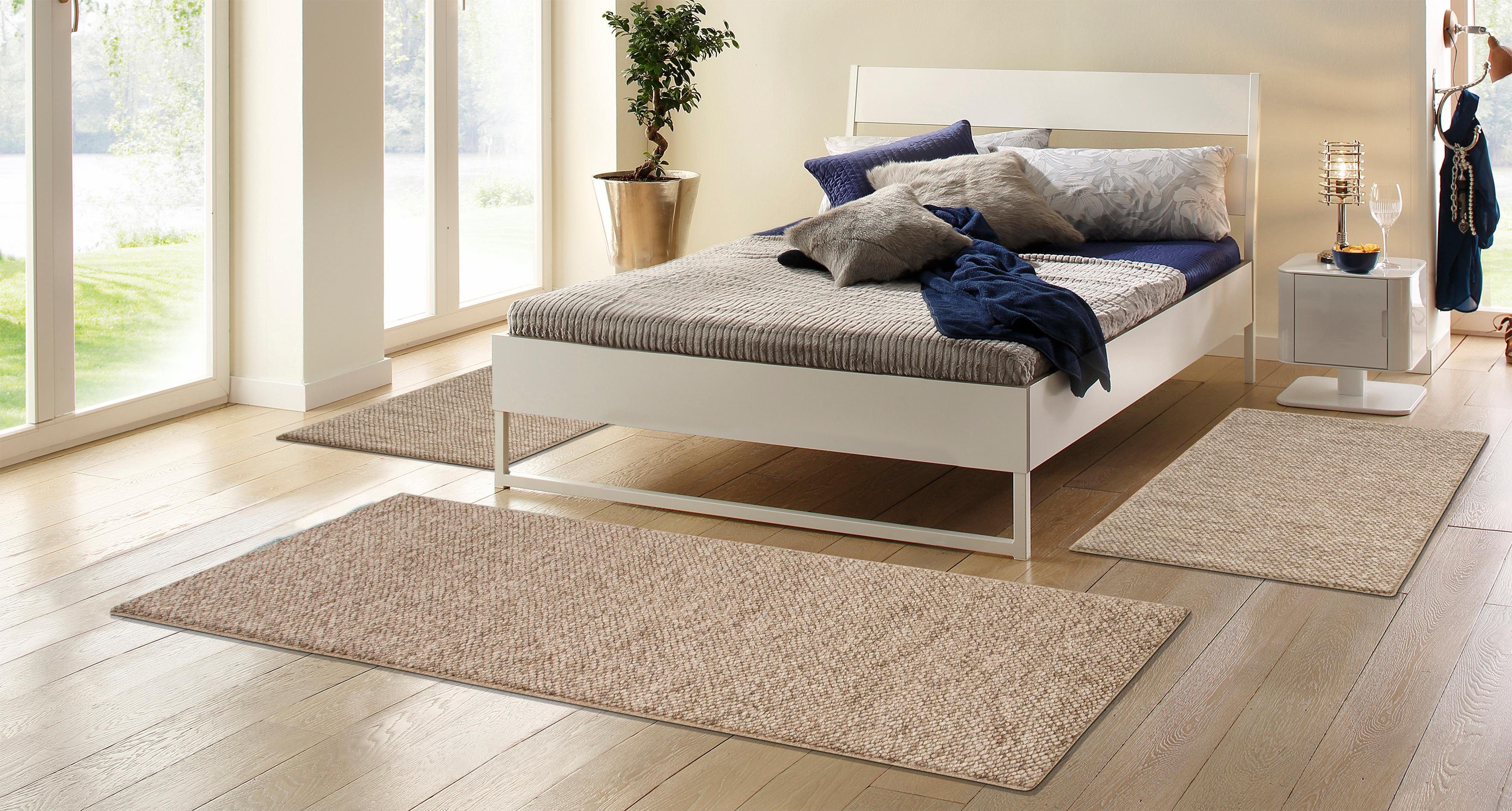 my home Bettumrandung Wolly, Handweb Teppiche, günstig online kaufen