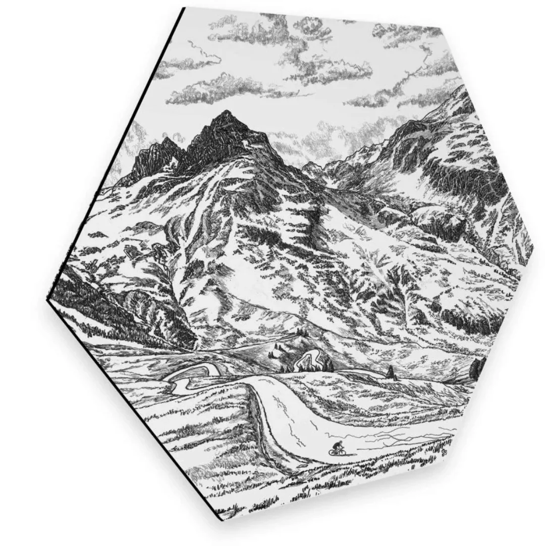 Wall-Art Metallbild "Alpenpass Frankreich Natur Weiß", Schriftzug, (1 St.), günstig online kaufen