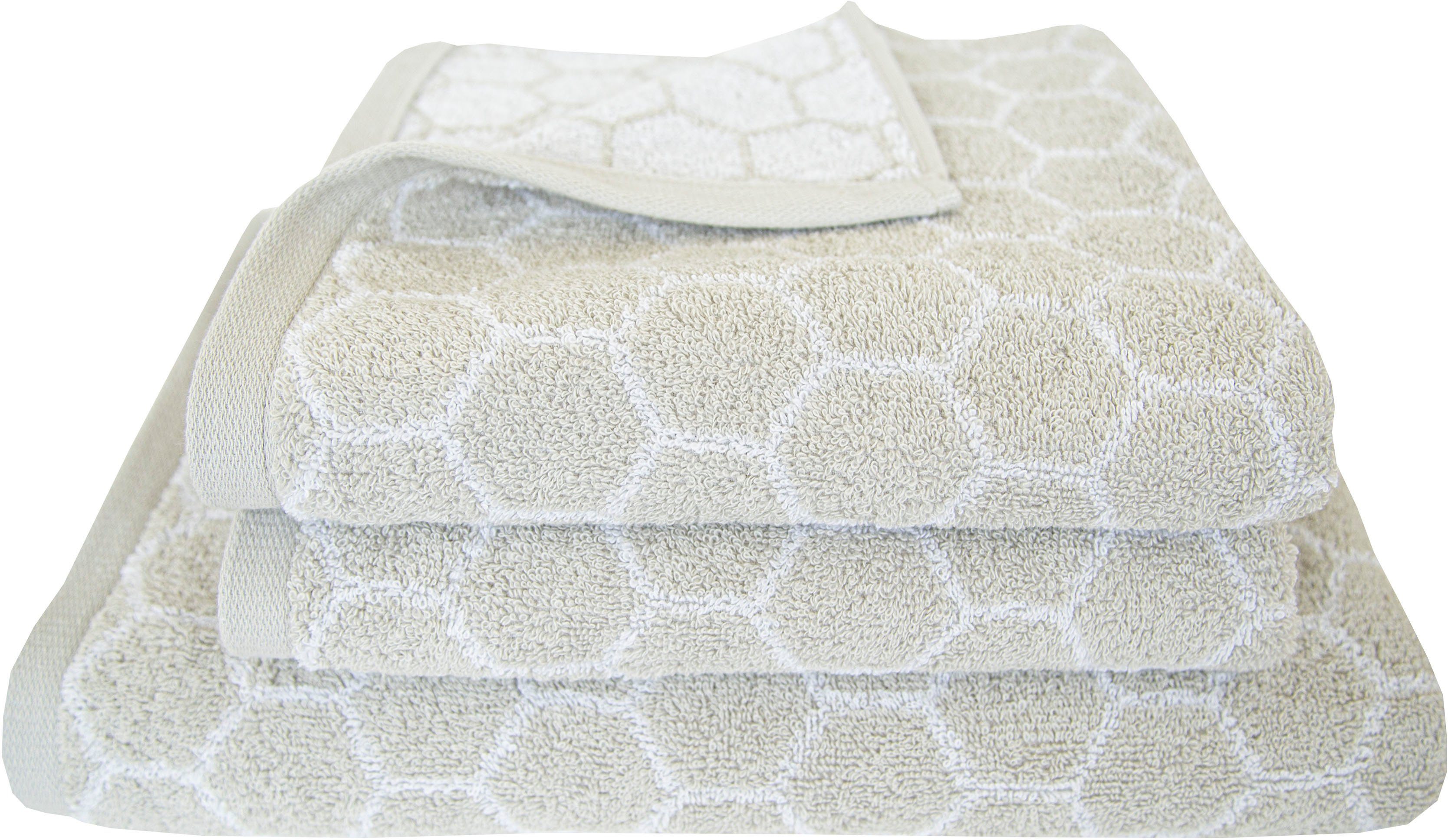 Dyckhoff Handtuch Set »Pure Natural Honey«, Set, 3 tlg., Frottier, 2 Handtü günstig online kaufen