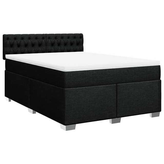 vidaXL Boxspringbett mit Matratze Schwarz 160x200 cm Stoff2103958 günstig online kaufen