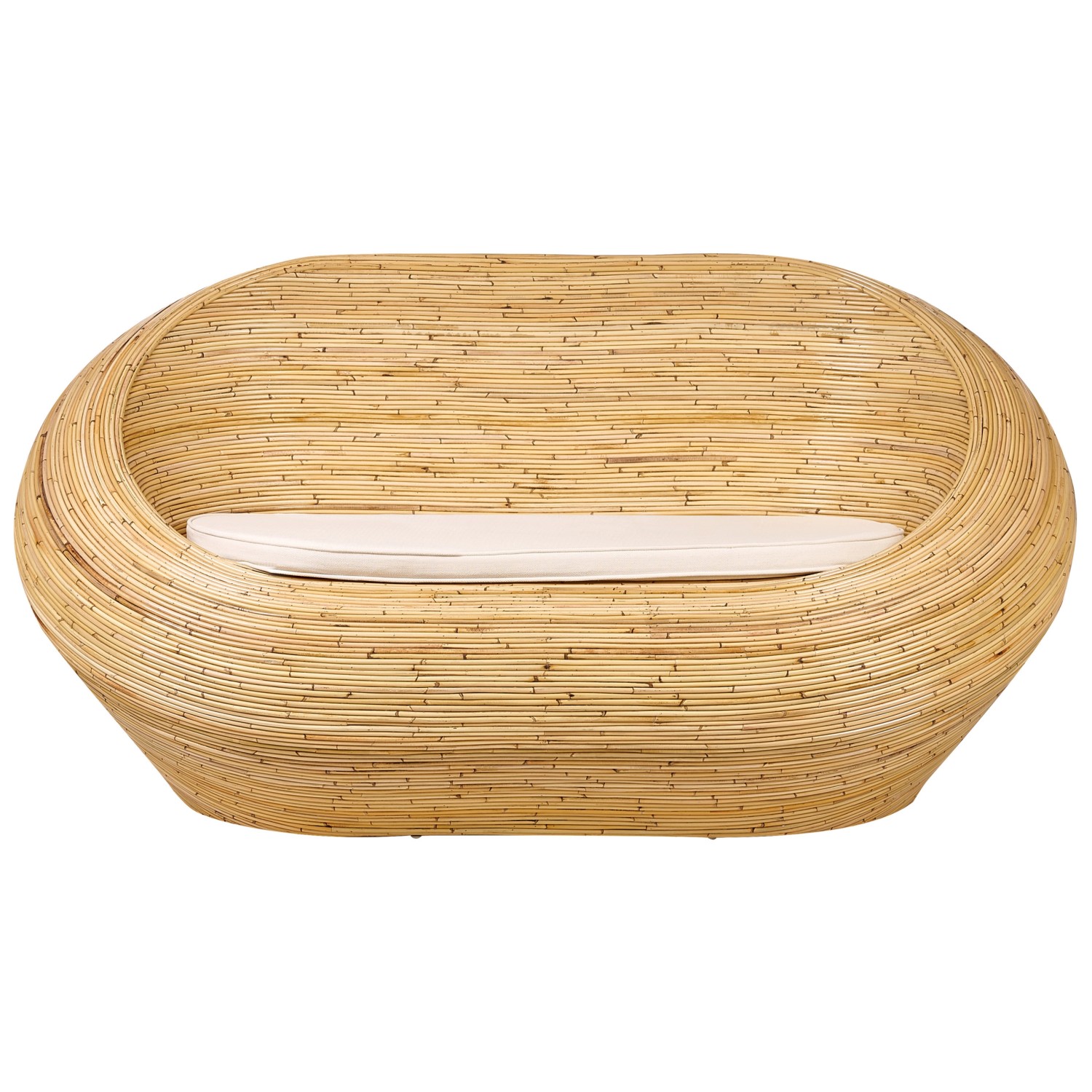 Beliani Gartensofa Naturfarben Beige 110x180x88 günstig online kaufen