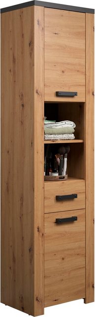 Home affaire Hochschrank "Ambres", (1 St.), matte Echtholzoptik, ca. 53 cm günstig online kaufen