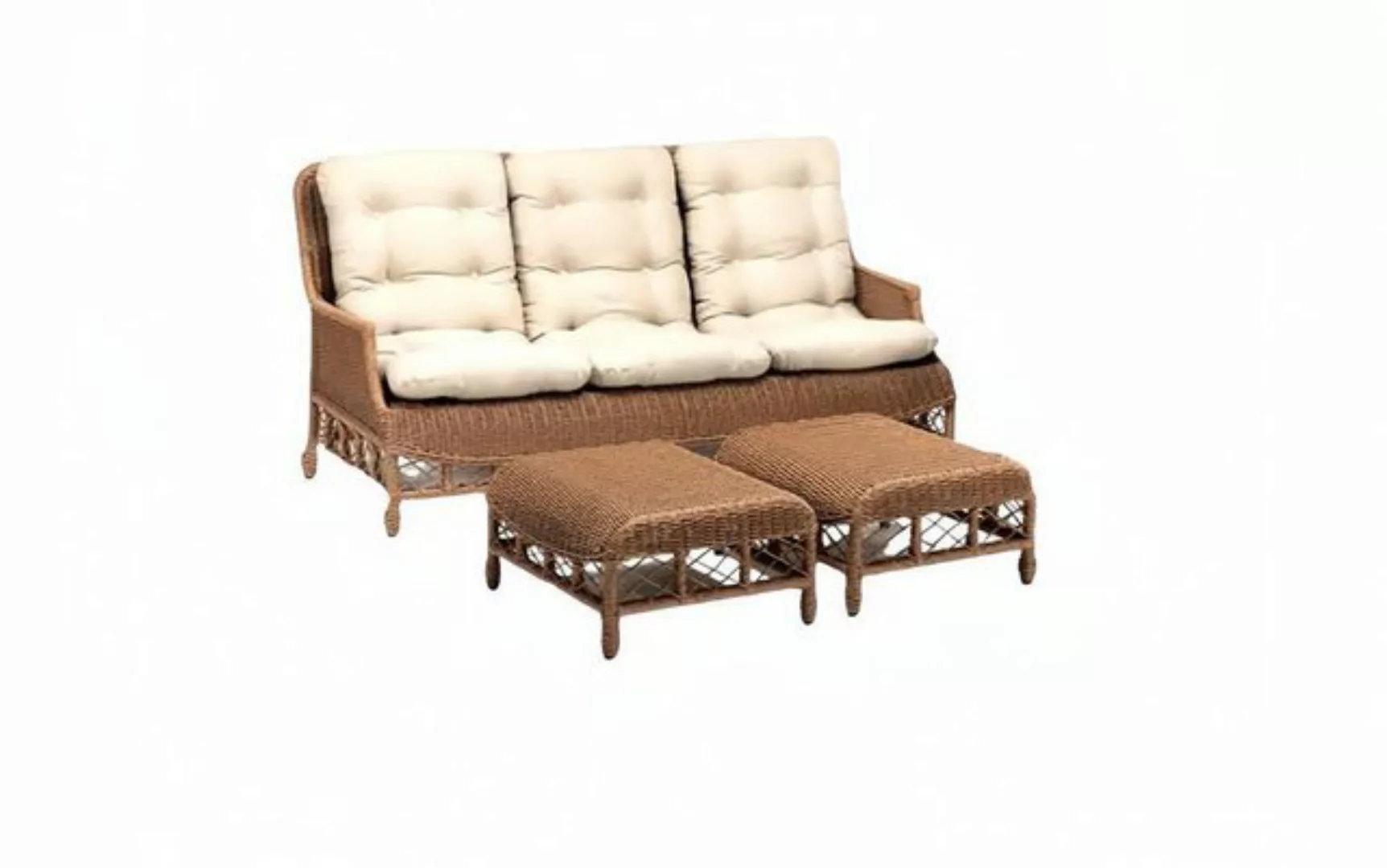 JVmoebel Sofa Moderne Gartenmöbel Garnitur Exklusiver 3-Sitzer Sofa Luxuriö günstig online kaufen