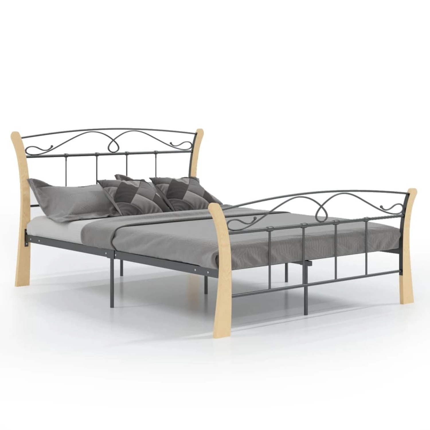 vidaXL Bettgestell Bett Schwarz Metall 120x200 cm Bett Bettrahmen Bettgeste günstig online kaufen