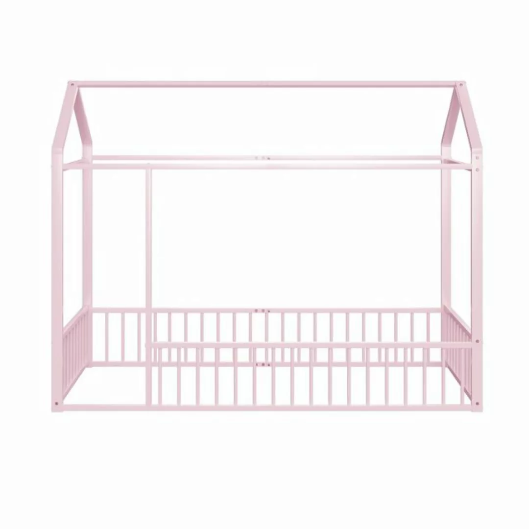 Gotagee Kinderbett 90x200 Kinderbett Hausbett mit Zaun Bettgestell Metallbe günstig online kaufen