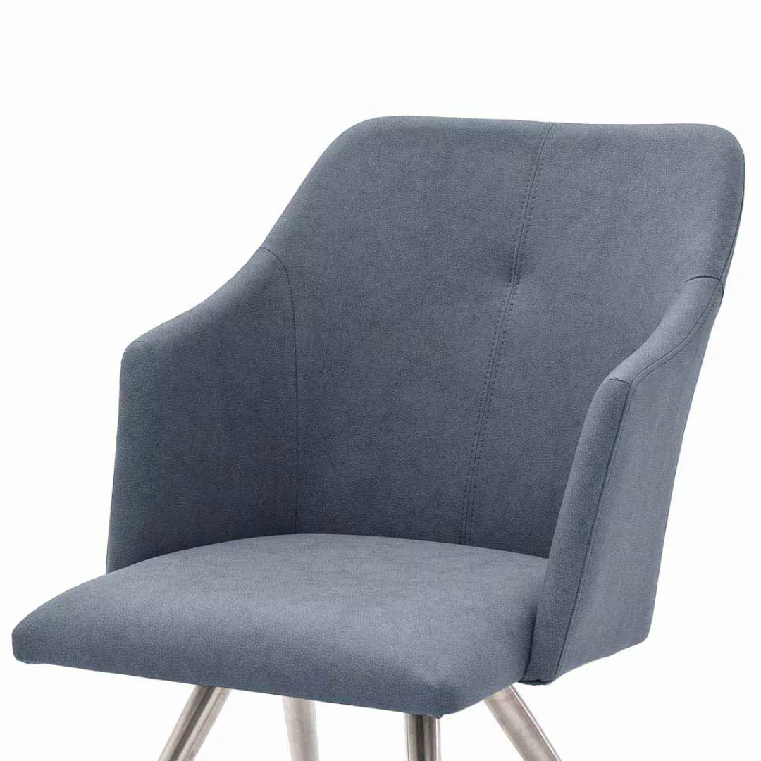 Armlehnstuhl in Blau Grau modern (2er Set) günstig online kaufen