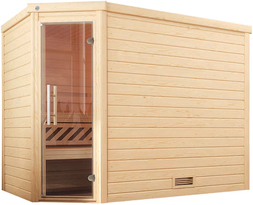 weka Sauna »Massivholzsauna TURKU 3«, Blockbohlen, moderne Ganzglastür günstig online kaufen