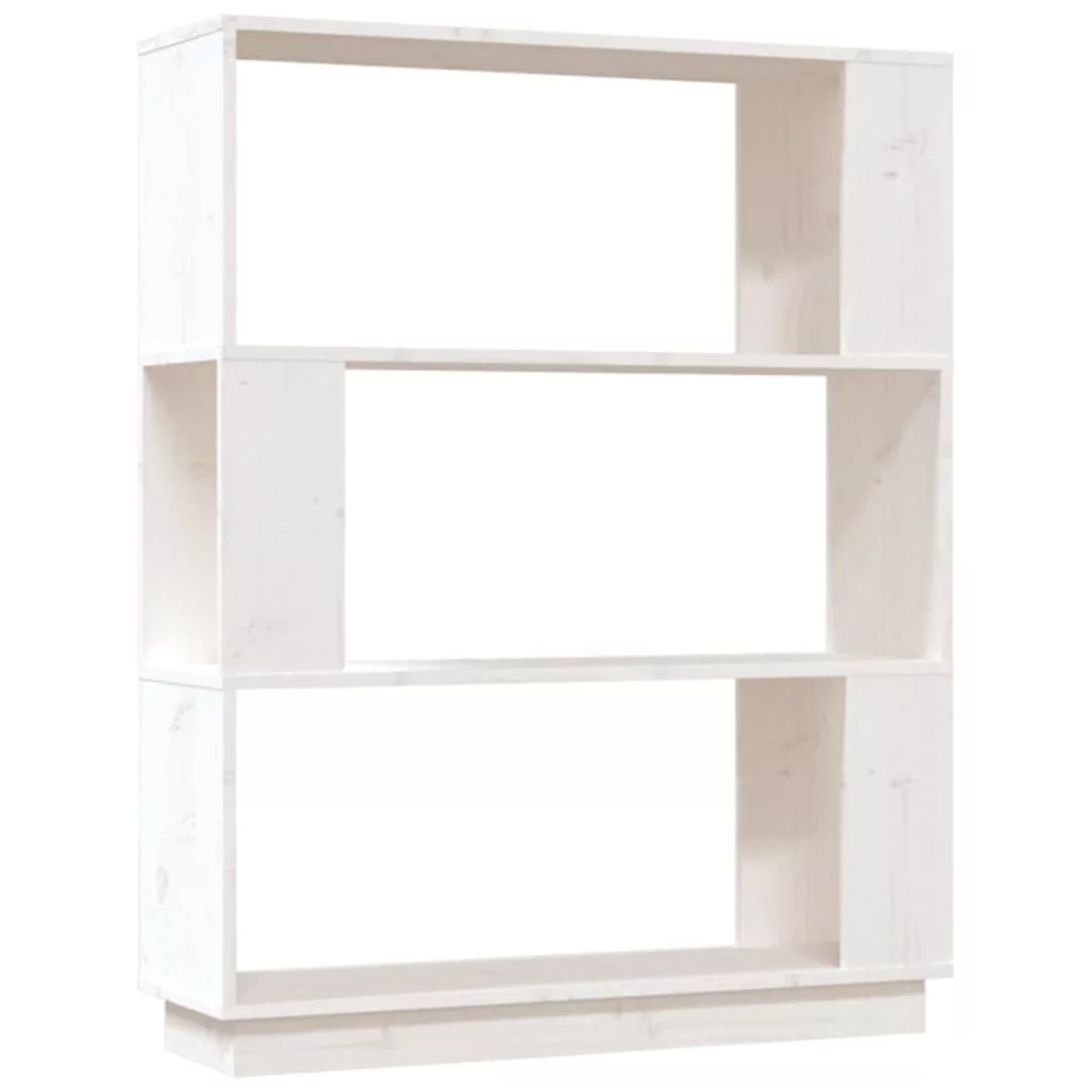 Vidaxl Bücherregal/raumteiler Weiß 80x25x101 Cm Massivholz Kiefer günstig online kaufen