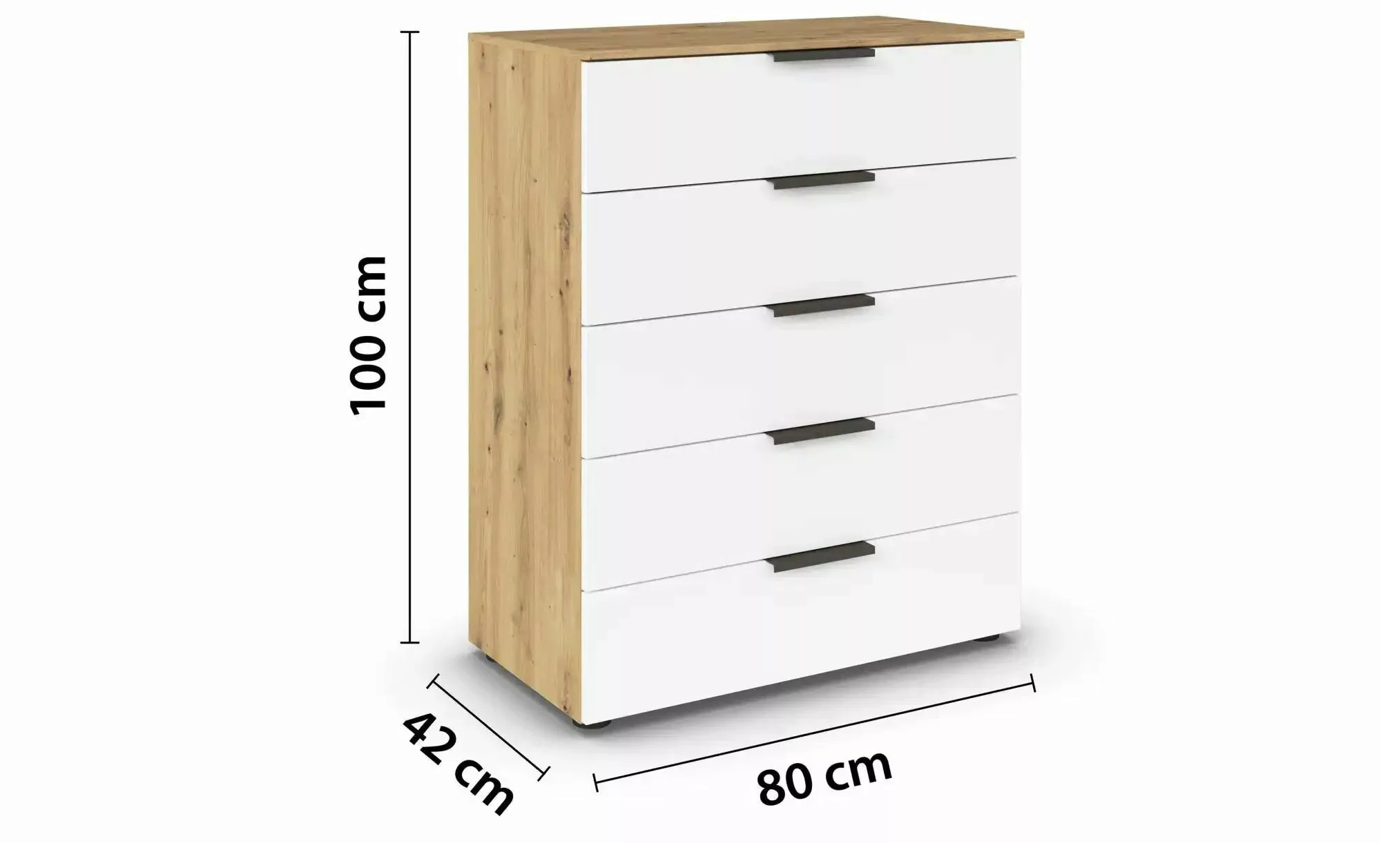 Kommode ¦ holzfarben ¦ Maße (cm): B: 80 H: 100 Kommoden & Sideboards > Komm günstig online kaufen