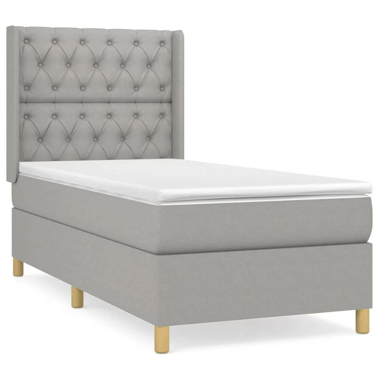 vidaXL Boxspringbett mit Matratze Hellgrau 80x200 cm Stoff1378278 günstig online kaufen