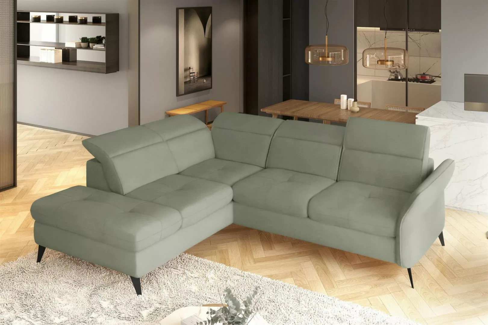 Stylefy Ecksofa Valentino, L-Form, Eckcouch, Sitztiefenverstellung günstig online kaufen