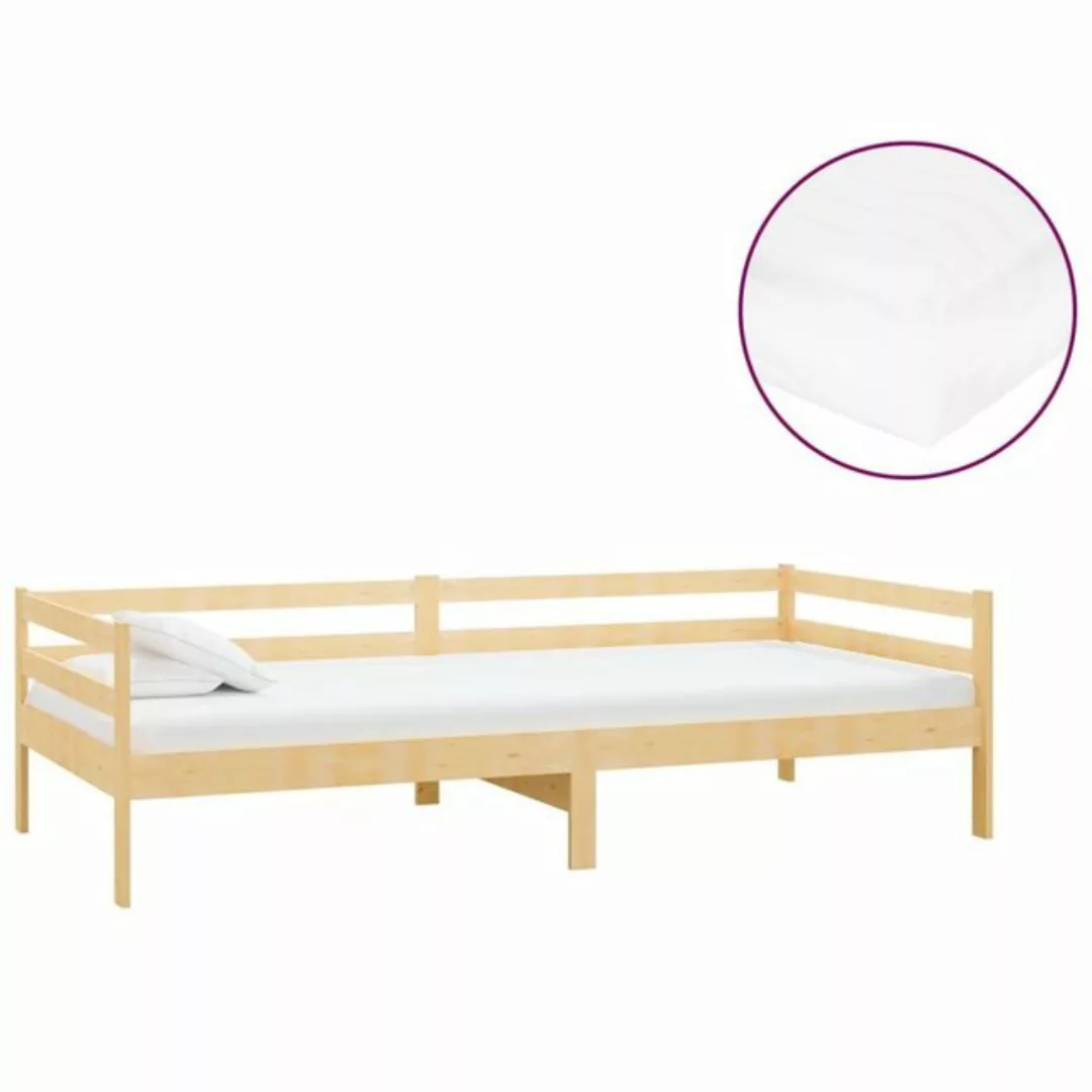 vidaXL Bettgestell Tagesbett Gästebett mit Matratze 90x200 cm Kiefer Massiv günstig online kaufen