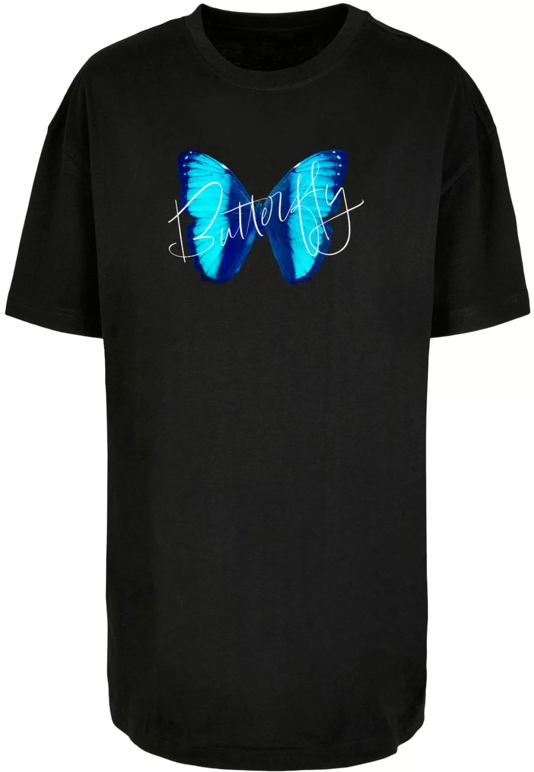 Merchcode T-Shirt "Merchcode Damen Ladies Butterfly Blue Oversized Boyfrien günstig online kaufen