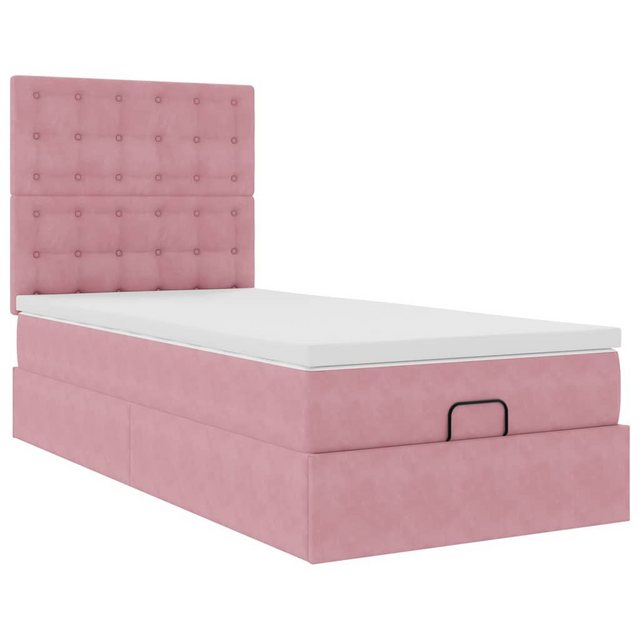 vidaXL Bett, Ottoman-Bett mit Matratzen Rosa 90x190 cm Samt günstig online kaufen