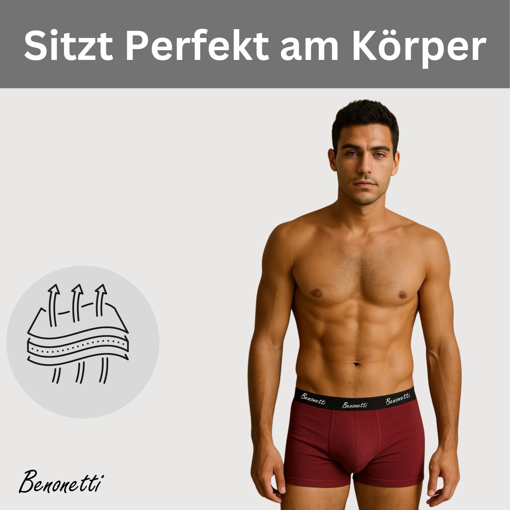 Benonetti Boxershorts Premium Herren Unterhosen, Männer günstig online kaufen