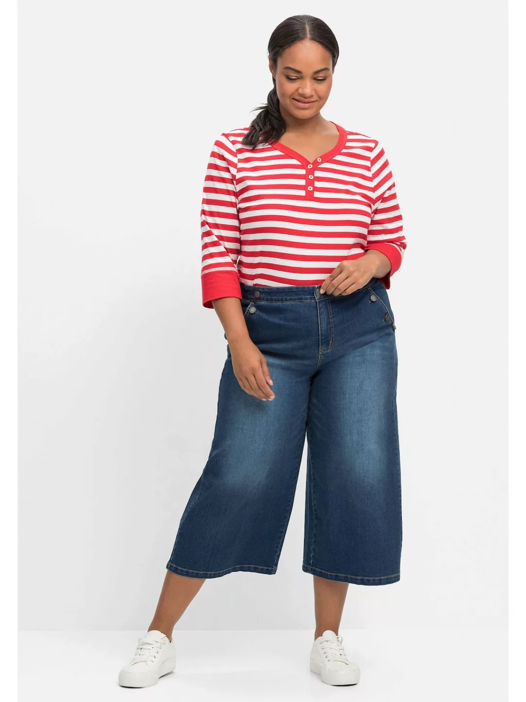 Sheego 3/4-Jeans "Große Größen", ELLA für kräftige Oberschenkel und Waden günstig online kaufen