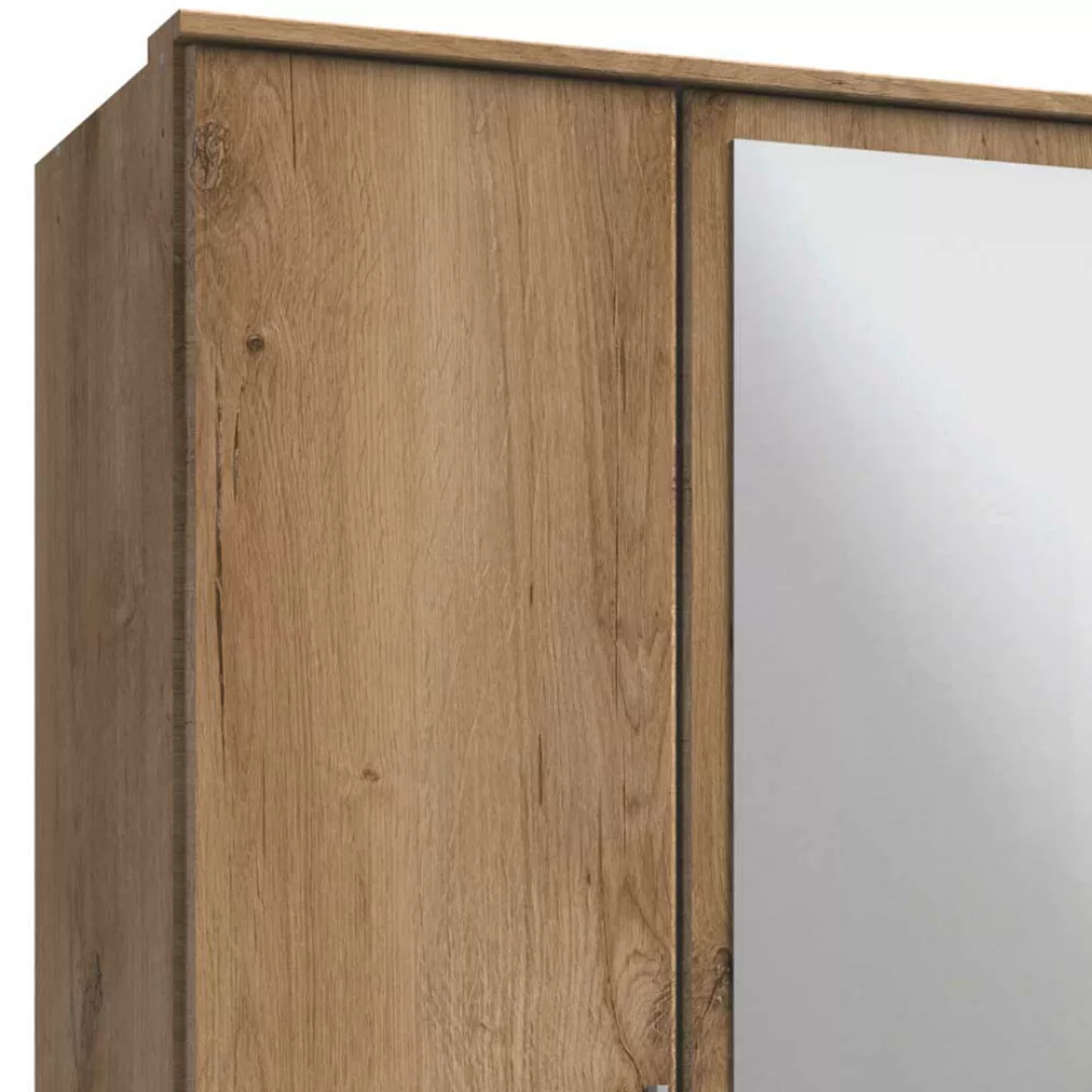 Schlafzimmerkleiderschrank Holzoptik in Plankeneiche Spiegeltüren günstig online kaufen