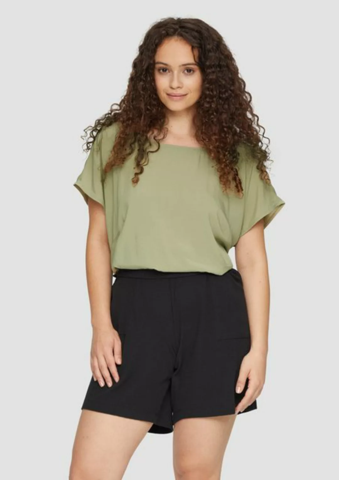 QS Langarmbluse Oversized-Bluse mit überschnittenen Schultern und Teilungsn günstig online kaufen