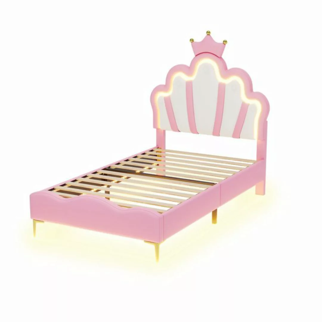 OKWISH Polsterbett Funktionsbett, kronenförmiges Prinzessinnenbett (weiche günstig online kaufen
