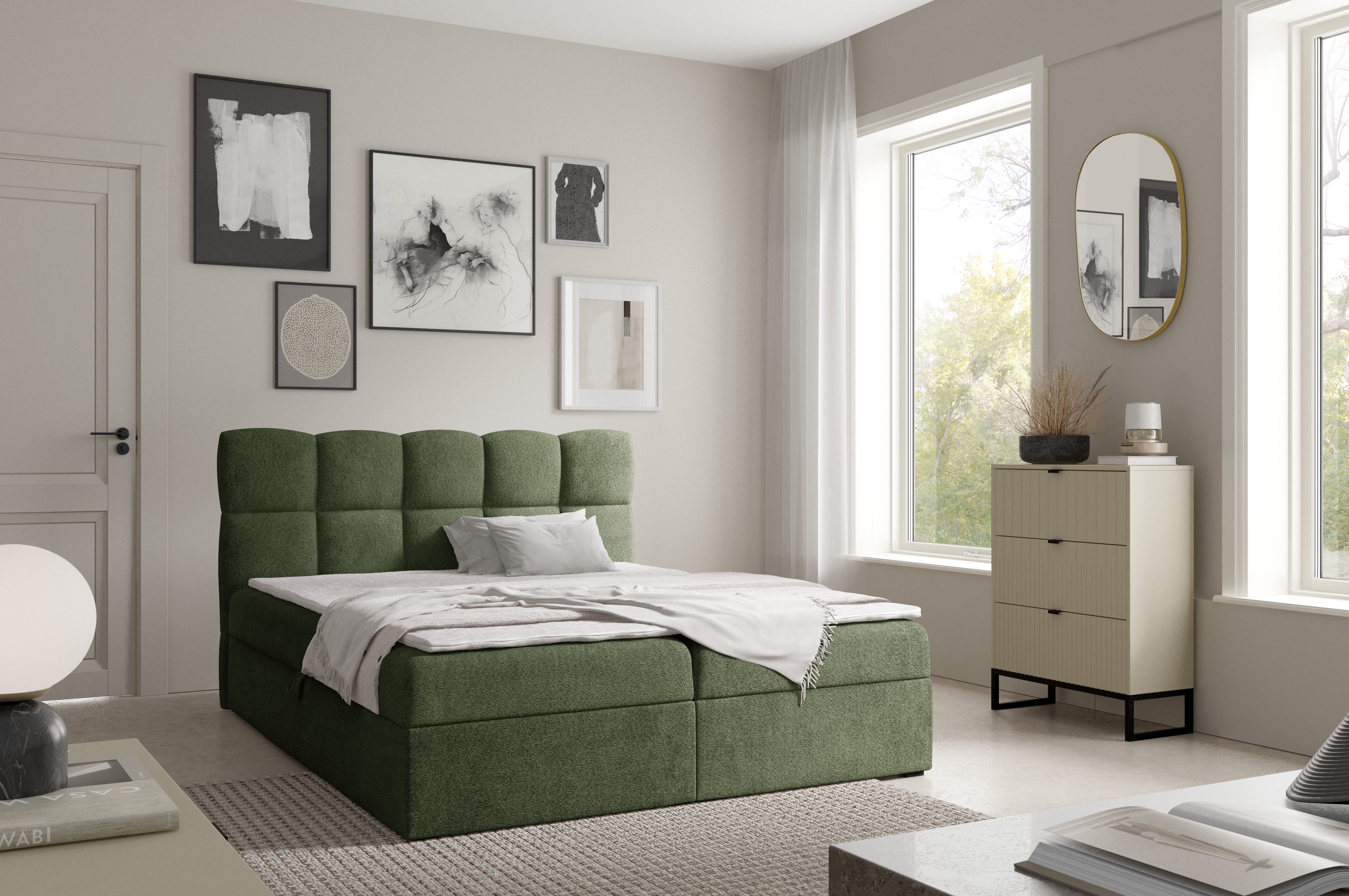 yourhouse24 Boxspringbett Negros, Doppelbett mit Bonell-Matratze günstig online kaufen