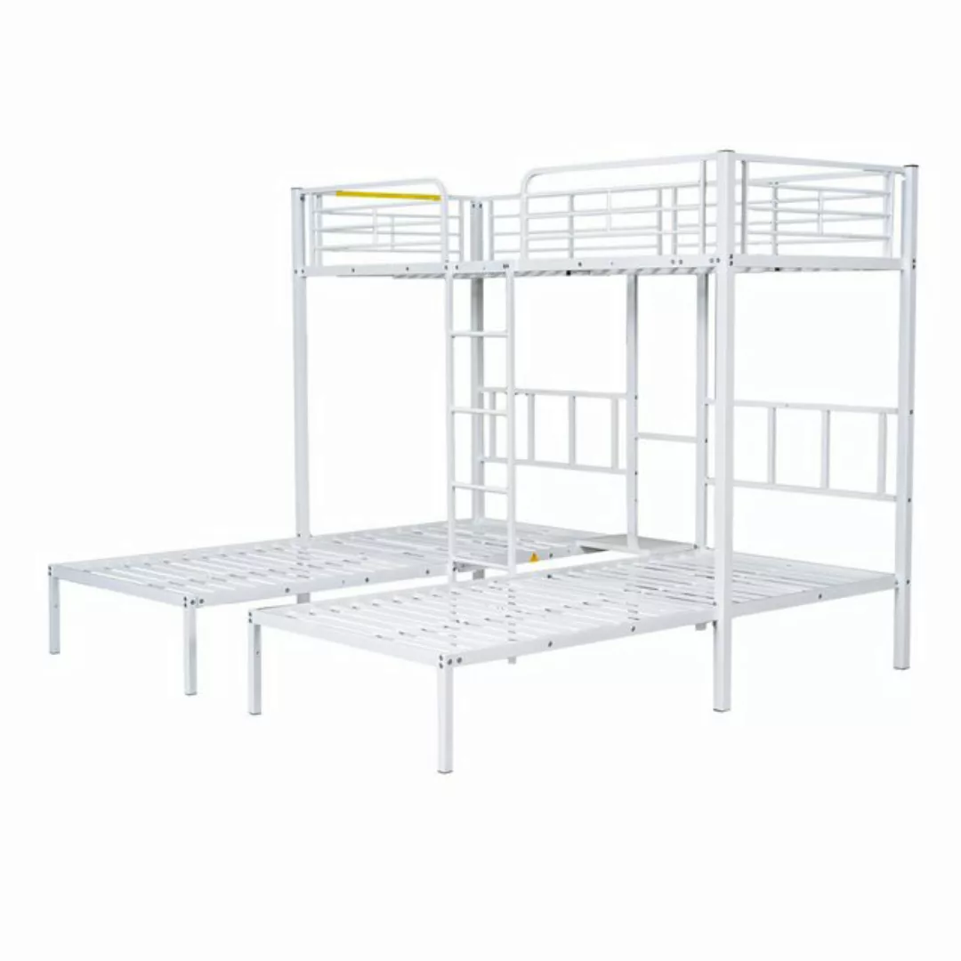 Flieks Etagenbett, Dreierbett Kinderbett Metallbett mit Leiter 90x200cm*3 günstig online kaufen