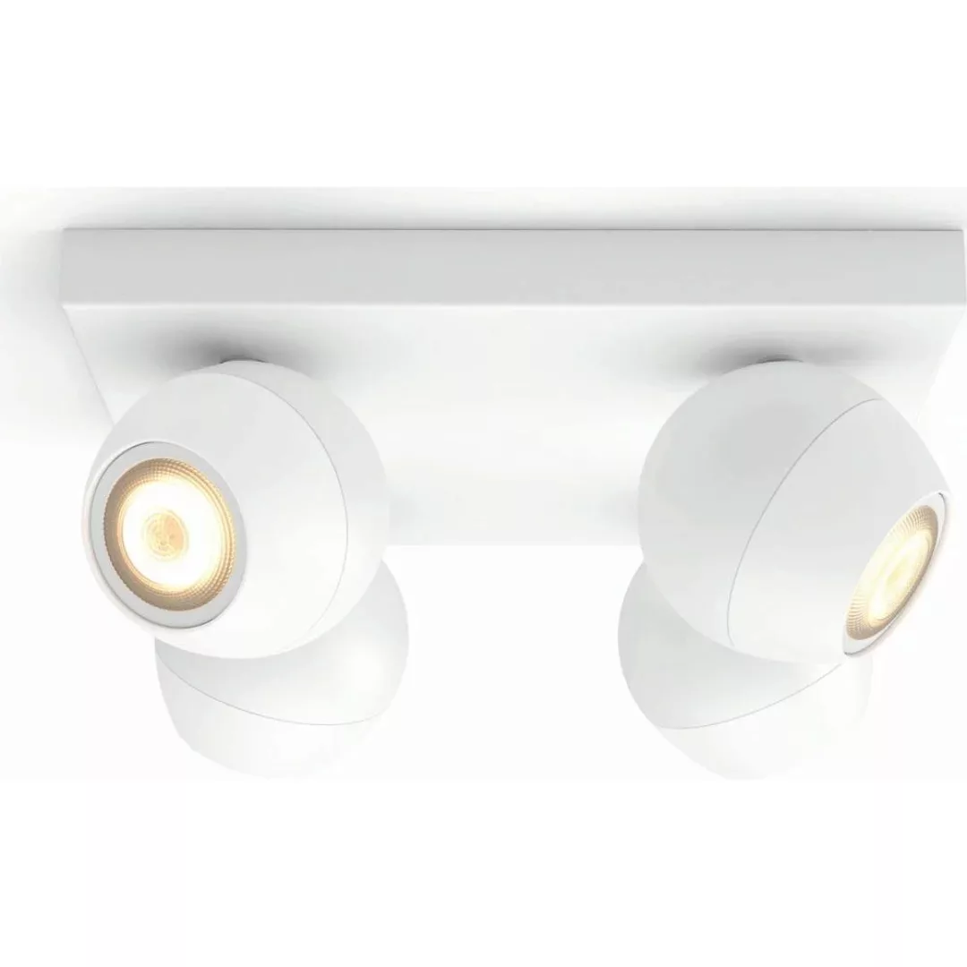 Philips Hue Bluetooth White Ambiance LED Deckenspot Buckram in Weiß 4x 5W 1 günstig online kaufen