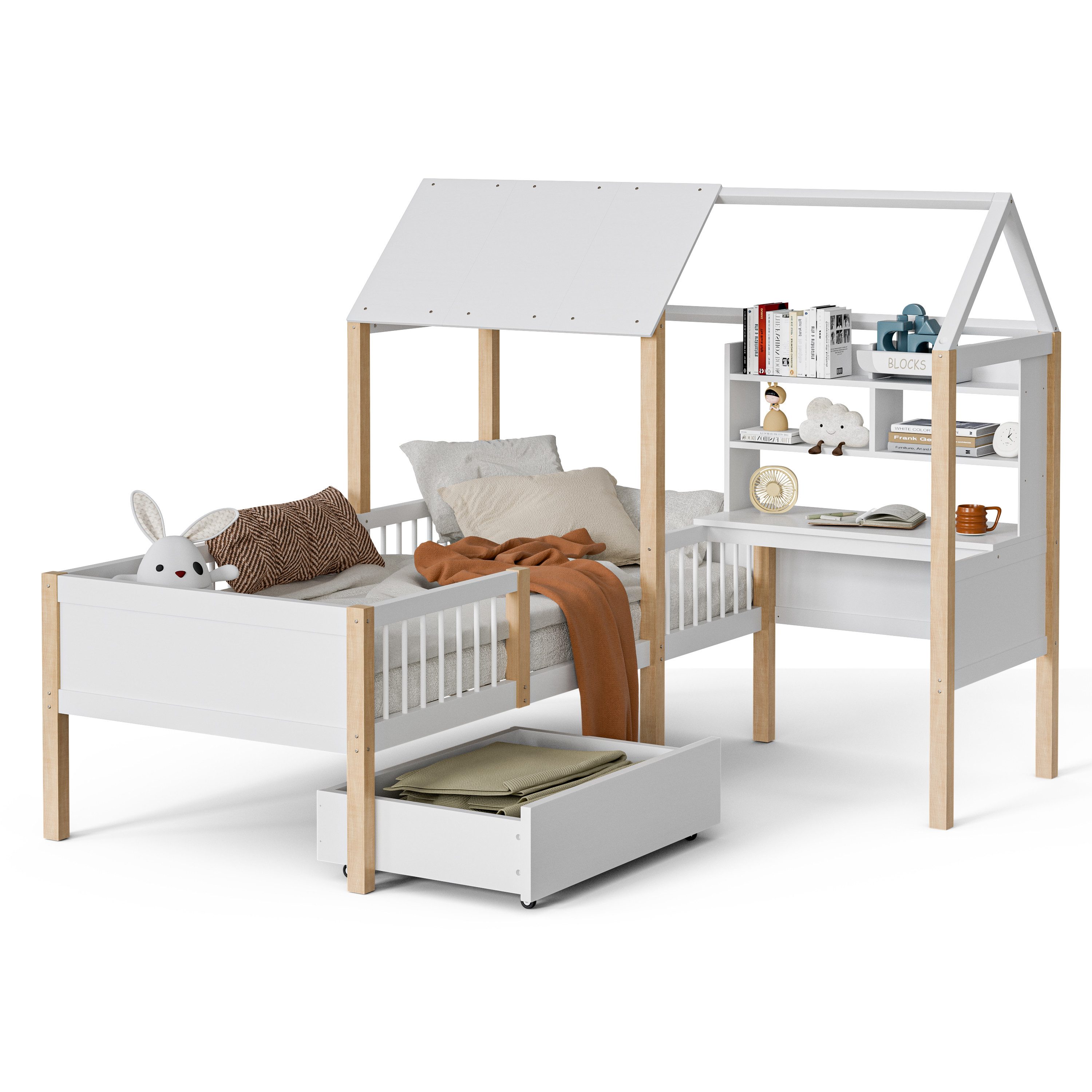 GLP Kinderbett Jugendbett,Multifunktionales Massivholzbett,90 x 200cm, günstig online kaufen