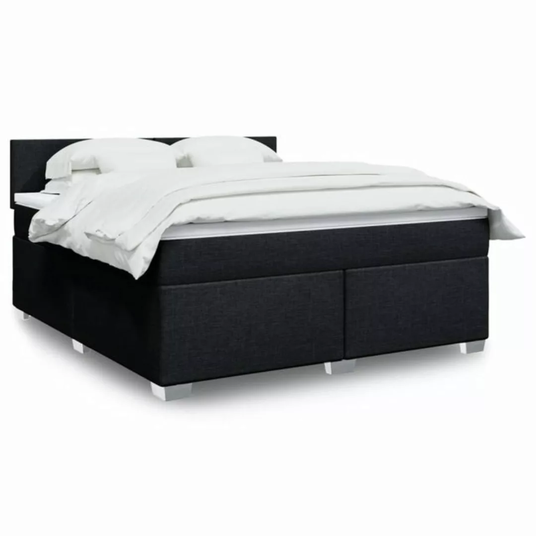 vidaXL Boxspringbett, Boxspringbett mit Matratze Schwarz 180x200 cm Stoff günstig online kaufen