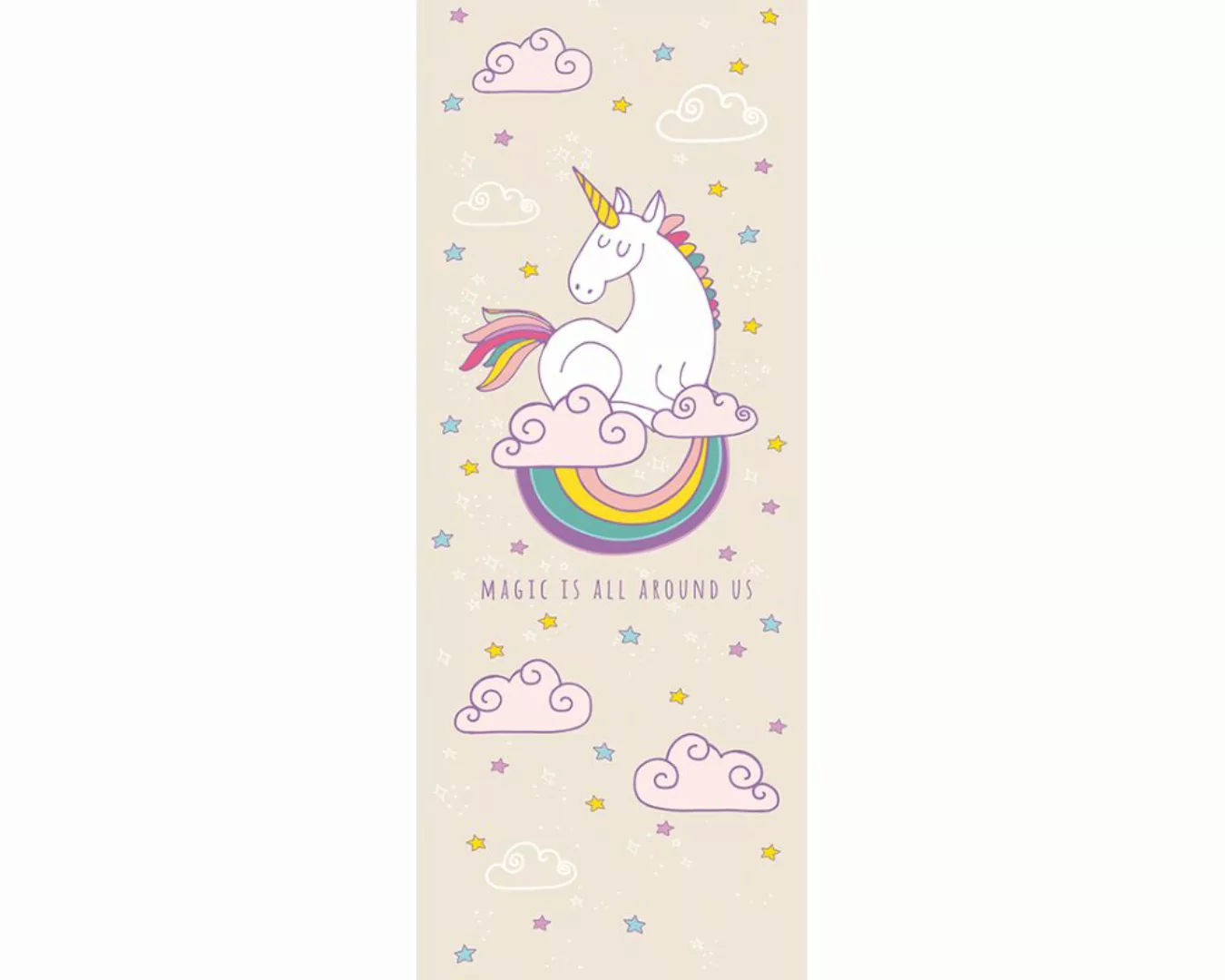 Dekopanel "Rainbow Unicorn" 1,00x2,50 m / Glattvlies Brillant günstig online kaufen