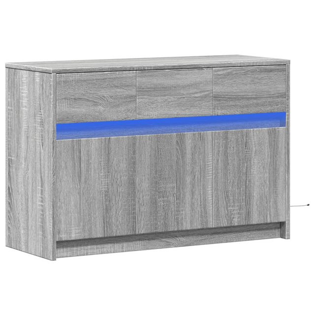 vidaXL TV-Schrank TV-Schrank mit LED-Beleuchtung Grau Sonoma 91x34x61 cm (1 günstig online kaufen