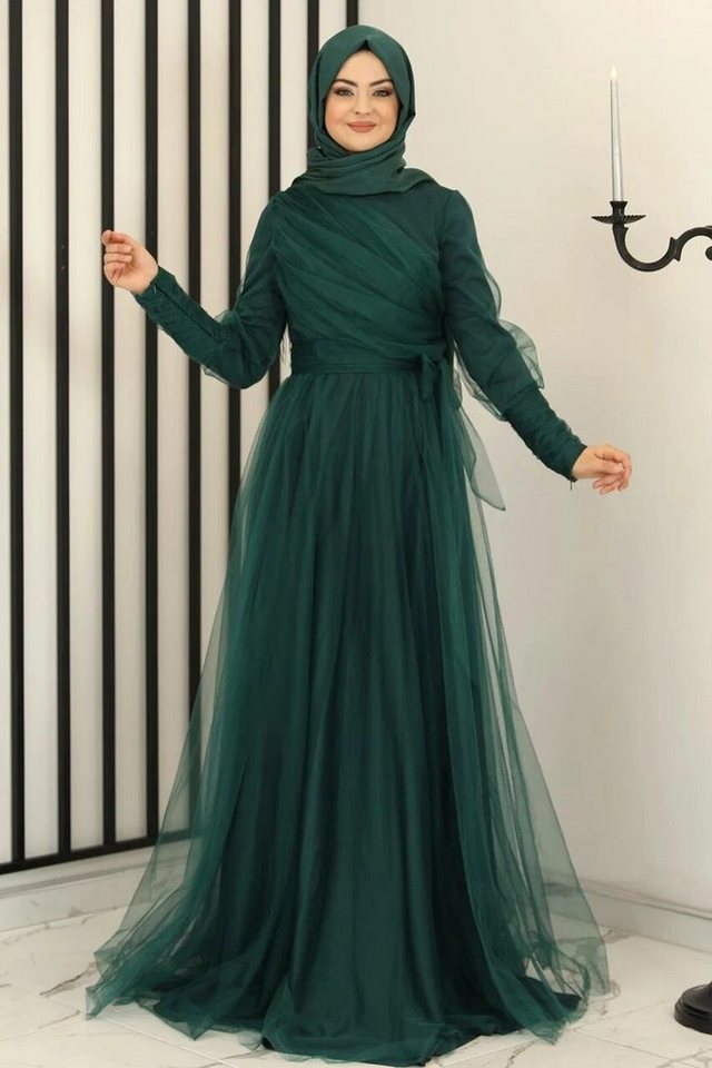 Modavitrini Abendkleid Damen Kleid langärmliges Maxikleid Abiye Abaya Hijab günstig online kaufen