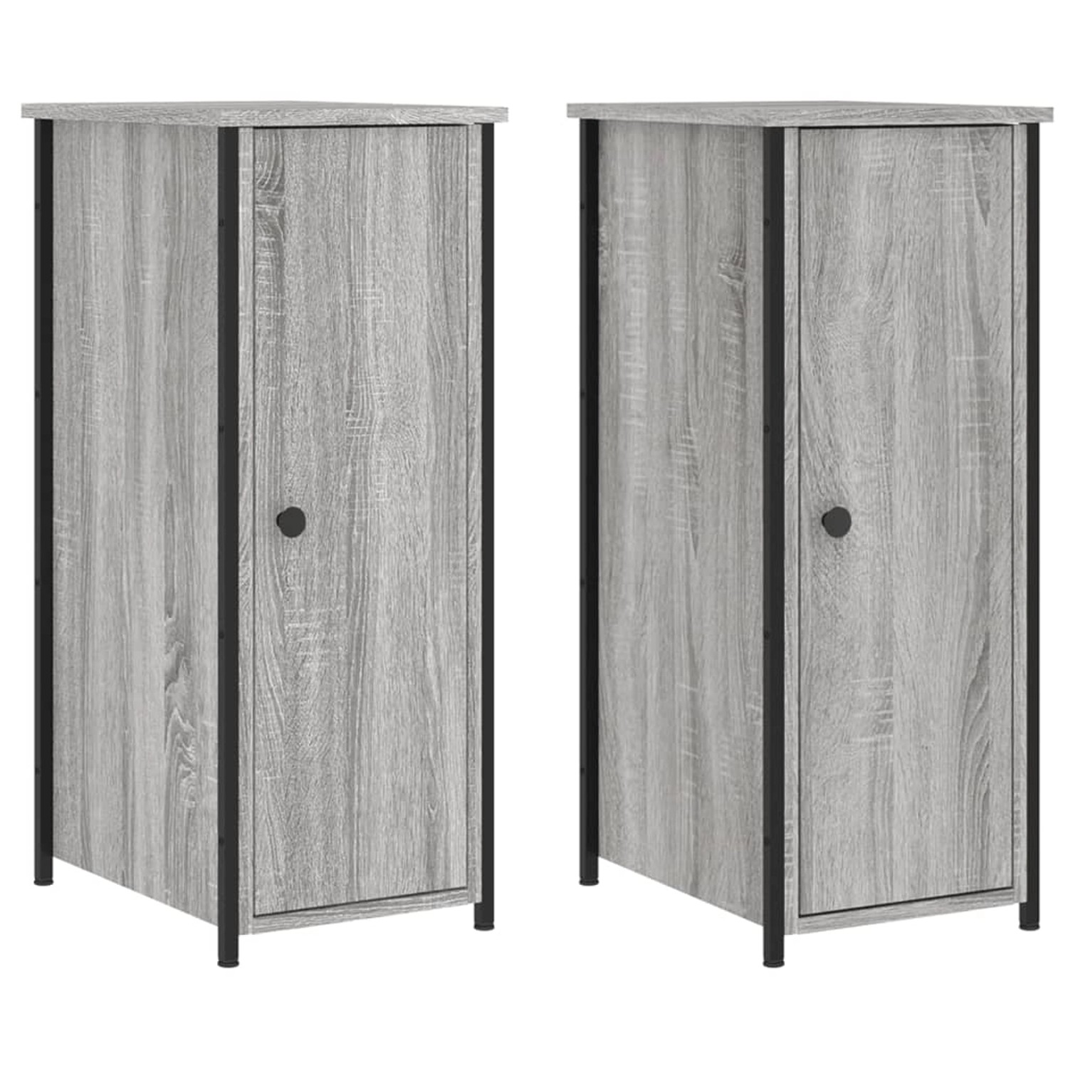 vidaXL Nachttische 2 Stk Grau Sonoma 32x42x80 cm Holzwerkstoff günstig online kaufen