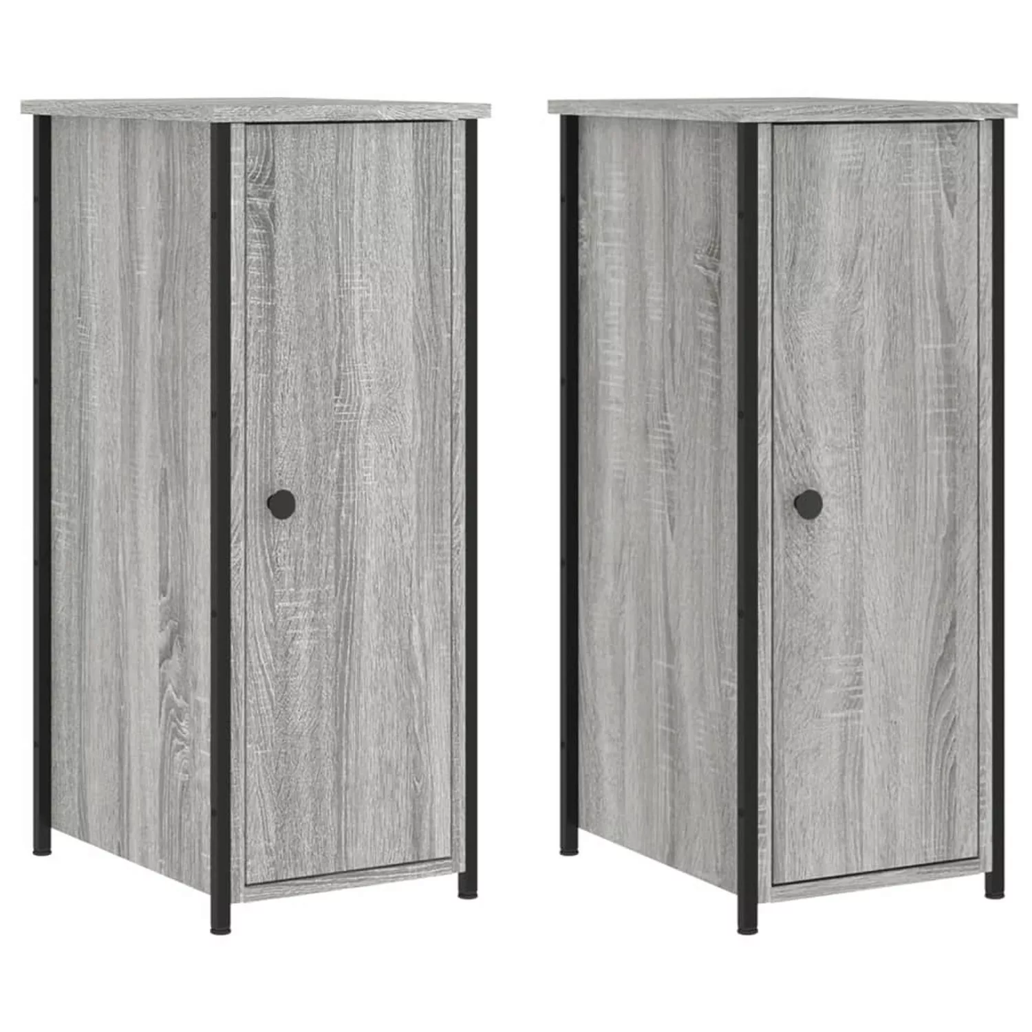 vidaXL Nachttische 2 Stk Grau Sonoma 32x42x80 cm Holzwerkstoff günstig online kaufen