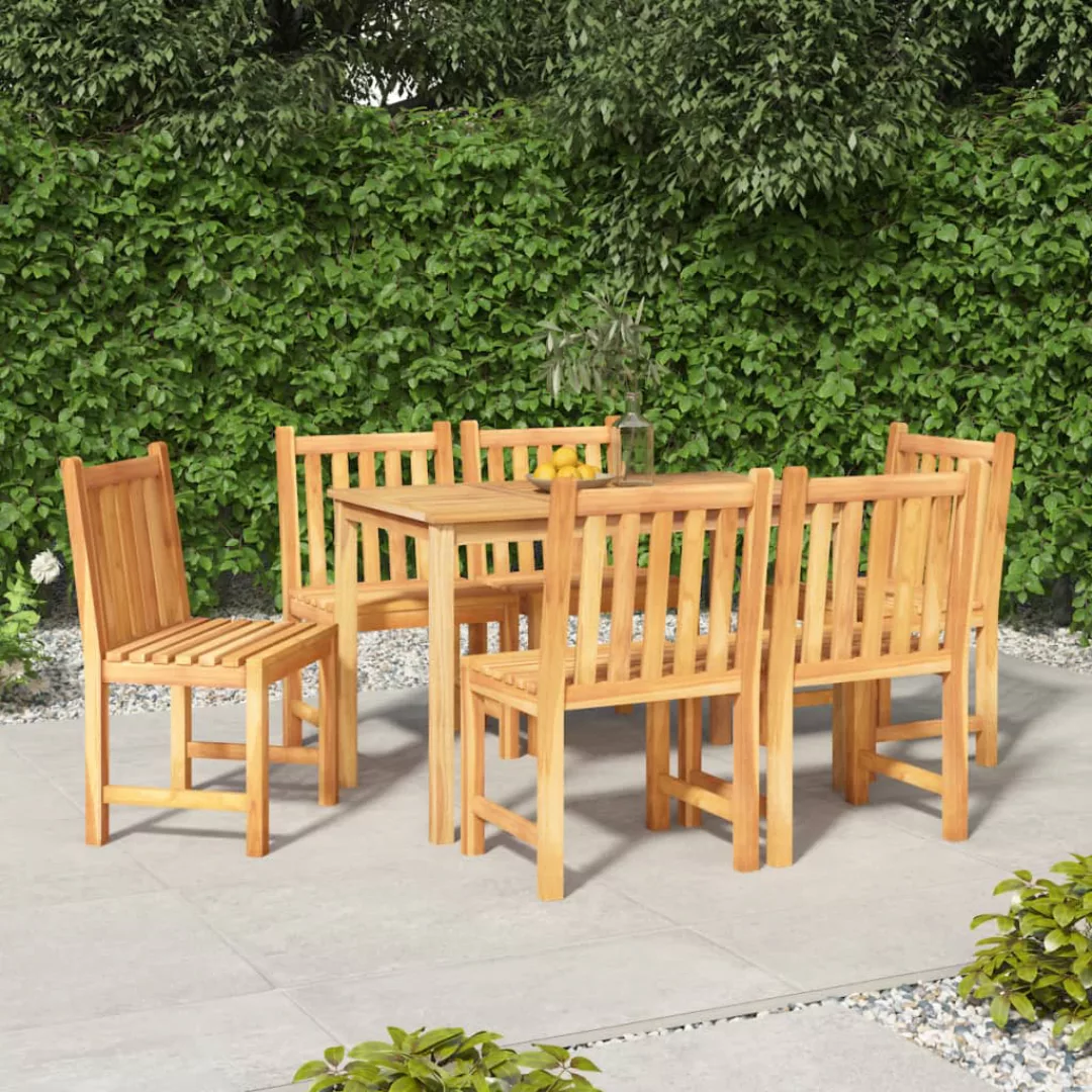 Vidaxl 7-tlg. Garten-essgruppe Massivholz Teak günstig online kaufen